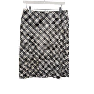 Karen Kane Skirt, Size 10, Black & White Diagonal Plaid, Career, Work, Casual
